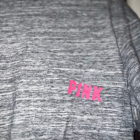 Victoria's Secret Heather Gray Tee with Pink Logo - Picture 4 of 5